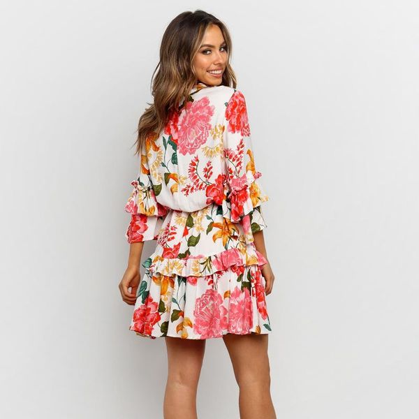 women clothes floral ruffle wrap dress 2010 boho a-line chiffon short flare sleeve lace up summer mini plus size casual dresses, Black;gray
women clothes floral ruffle wrap dress 2010 boho a-line chiffon short flare sleeve lace up summer mini plus size casual dresses, Black;gray