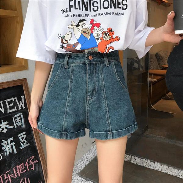 vintage denim shorts foe women 2021 summer cotton loose high waist pants fashion curled female women's jeans, Blue
vintage denim shorts foe women 2021 summer cotton loose high waist pants fashion curled female women's jeans, Blue