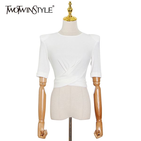 twowinsyle casual white patchwork zipper shirt for women o neck half sleeve short straight shirts female summer style 210524
twowinsyle casual white patchwork zipper shirt for women o neck half sleeve short straight shirts female summer style 210524