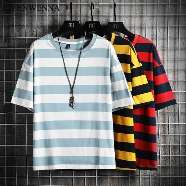 fashion stripe t shirt men casual plus size t-shirt short sleeve summer hip hop streetwear tees male cotton tshirt 5xl 210706, White;black
fashion stripe t shirt men casual plus size t-shirt short sleeve summer hip hop streetwear tees male cotton tshirt 5xl 210706, White;black