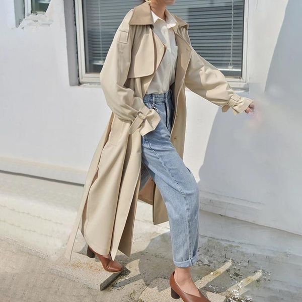 women's trench coats 2021 autumn fashion long length double lapel collar sashe coat high end england style clothes, Tan;black
women's trench coats 2021 autumn fashion long length double lapel collar sashe coat high end england style clothes, Tan;black