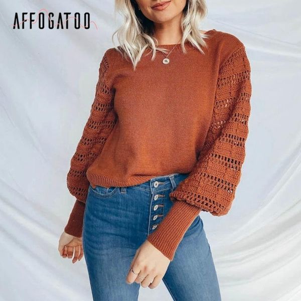 affogatoo casual knitted women pullover sweater autumn winter long sleeve female brick red ladies jumper 2021 women's sweaters, White;black
affogatoo casual knitted women pullover sweater autumn winter long sleeve female brick red ladies jumper 2021 women's sweaters, White;black