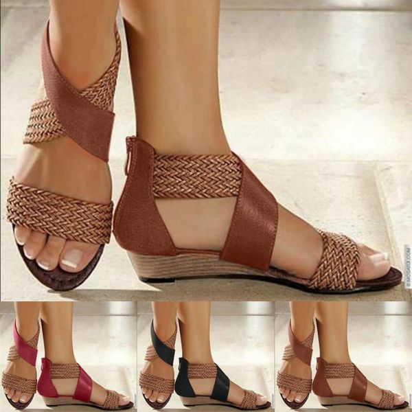 sandals 2021 ladies fashion fish mouth leather women wedge heel shoes casual beach roman, Black
sandals 2021 ladies fashion fish mouth leather women wedge heel shoes casual beach roman, Black