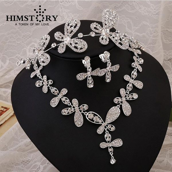 earrings & necklace himstory promotional wedding jewelry set crystal rhinestone butterfly headpiece earring 3pcs, Silver
earrings & necklace himstory promotional wedding jewelry set crystal rhinestone butterfly headpiece earring 3pcs, Silver