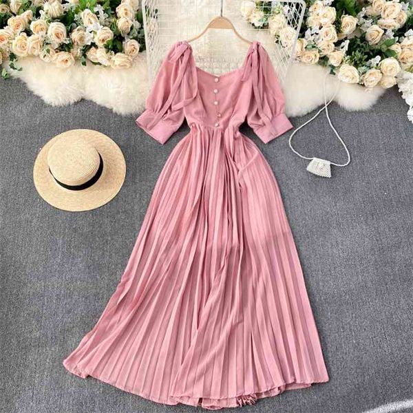 temperament fashion spring european american puff sleeve vestidos women's slim midi pleated chiffon dress c304 210507, Black;gray
temperament fashion spring european american puff sleeve vestidos women's slim midi pleated chiffon dress c304 210507, Black;gray