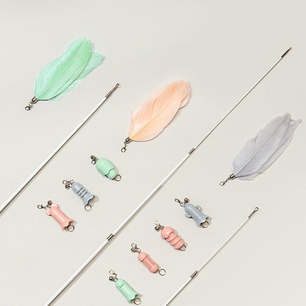 cat toys pet a variety of feather bells head teasing stick jumping interactive wand toy
cat toys pet a variety of feather bells head teasing stick jumping interactive wand toy