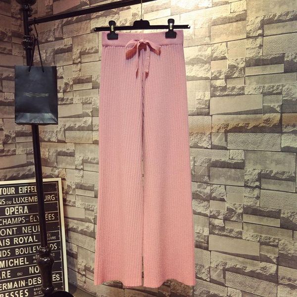 women's pants & capris 2021 women autumn winter knitted wide leg pant female solid ankle-length trousers ladies high waist lace up loos, Black;white
women's pants & capris 2021 women autumn winter knitted wide leg pant female solid ankle-length trousers ladies high waist lace up loos, Black;white