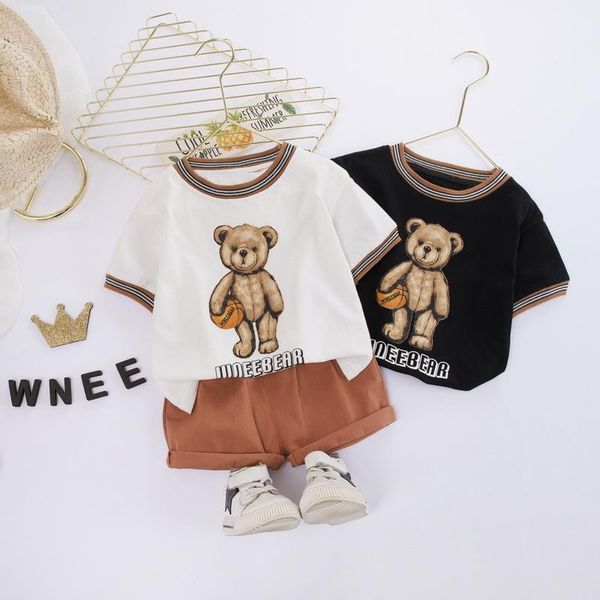 clothing sets 2021 summer children's suit boy and girl baby western cartoon print bear short sleeve two-pieces, White
clothing sets 2021 summer children's suit boy and girl baby western cartoon print bear short sleeve two-pieces, White