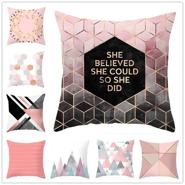 home decoration pink geometric cushion cover stylish polyester pillowcase modern sofa car seat chair throw pillow covers 45x45cm cushion/dec
home decoration pink geometric cushion cover stylish polyester pillowcase modern sofa car seat chair throw pillow covers 45x45cm cushion/dec