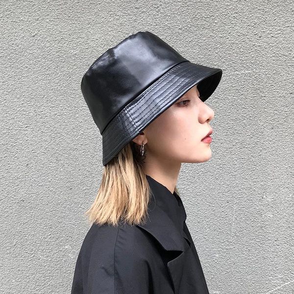 wide brim hats fashion pu bucket hat leather fishing cap soild foldable hiking hip-hop street waterproof panama for women and men, Blue;gray
wide brim hats fashion pu bucket hat leather fishing cap soild foldable hiking hip-hop street waterproof panama for women and men, Blue;gray
