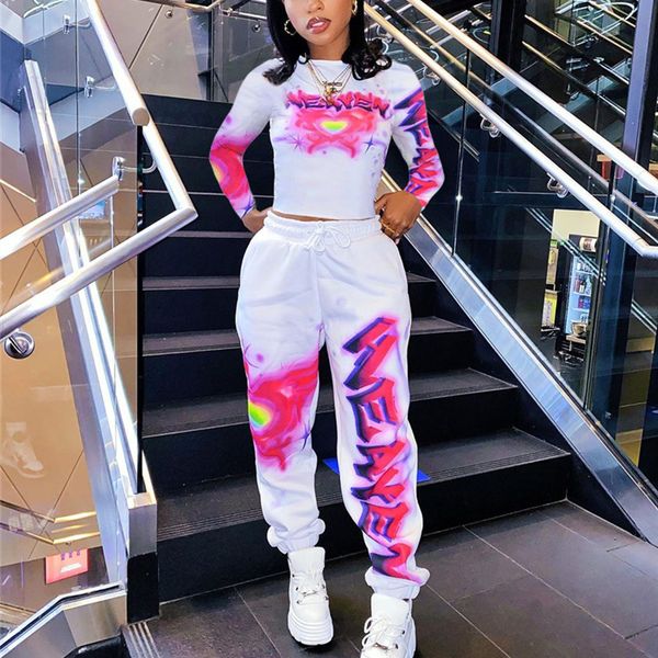 two piece outfits graffiti letter print joggers sweat suits women streetwear fashion tracksuit 2 piece setby air, Black;white
two piece outfits graffiti letter print joggers sweat suits women streetwear fashion tracksuit 2 piece setby air, Black;white