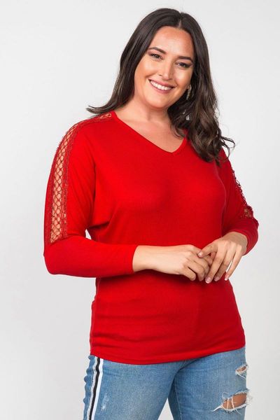 women's red scaly detailed plus size blouse with mesh sleeve blouses & shirts, White
women's red scaly detailed plus size blouse with mesh sleeve blouses & shirts, White