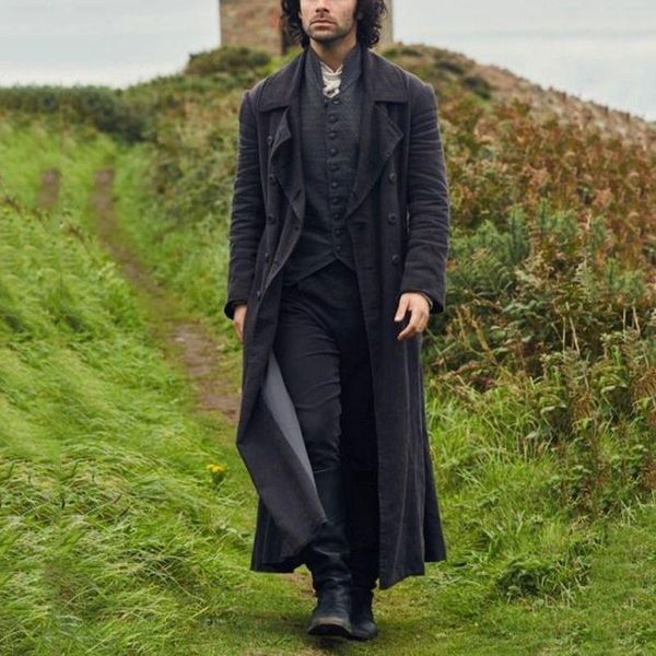 men's wool & blends european and american autumn retro casual mid-length woolen british style coat men, Black
men's wool & blends european and american autumn retro casual mid-length woolen british style coat men, Black