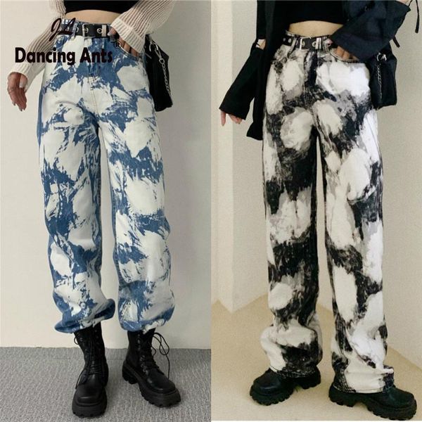 women high waist straight tie dye jeans full-lenght autumn wide leg streetwear female trousers weilian women's, Blue
women high waist straight tie dye jeans full-lenght autumn wide leg streetwear female trousers weilian women's, Blue