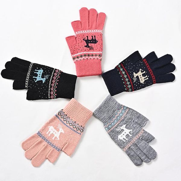 sports gloves soft warm thicken neutral half-finger stylish comfortable knitted elk printed ladies clothing accessories, Black
sports gloves soft warm thicken neutral half-finger stylish comfortable knitted elk printed ladies clothing accessories, Black