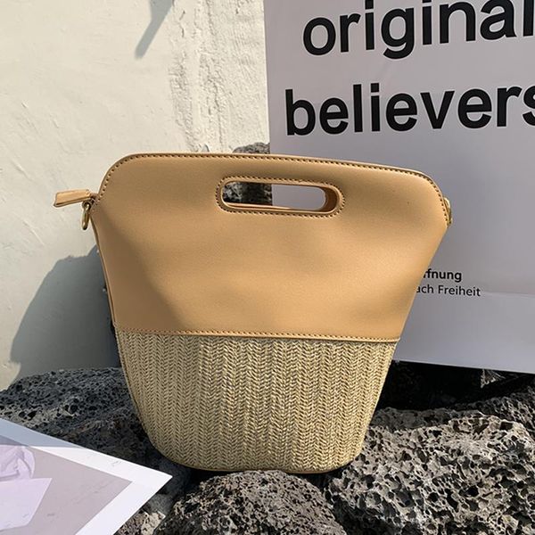 cross body fashion splice pu learher straw women handbag contract color big capacity shoulder bag beach bucket women's 2021
cross body fashion splice pu learher straw women handbag contract color big capacity shoulder bag beach bucket women's 2021