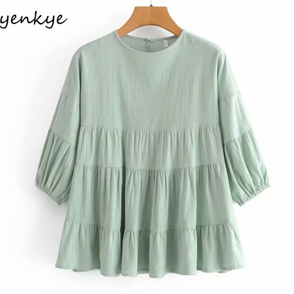 vintage solid color women casual blouse o neck three-quarter sleeve pullover summer plus size blusas 210430, White
vintage solid color women casual blouse o neck three-quarter sleeve pullover summer plus size blusas 210430, White
