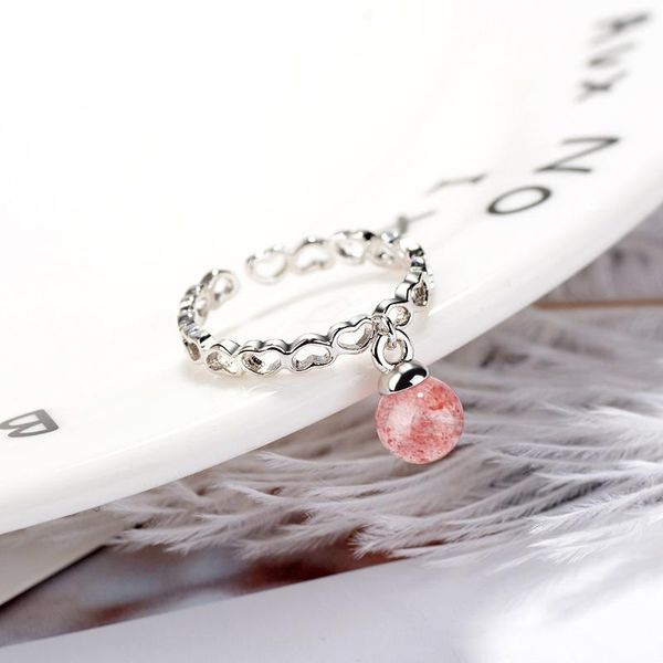 cluster rings mm7 natural strawberry crystal heart even hollow 925 sterling silver jewelry trick peach flower opening, Golden;silver
cluster rings mm7 natural strawberry crystal heart even hollow 925 sterling silver jewelry trick peach flower opening, Golden;silver