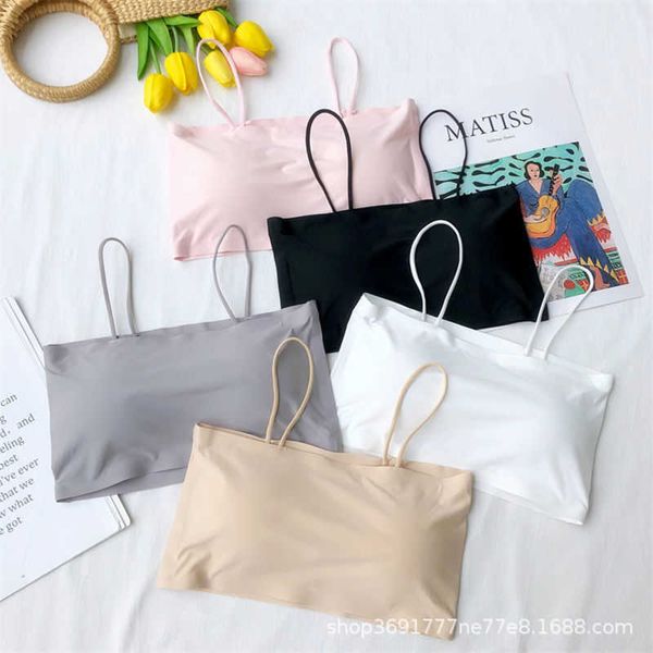 students' summer ice silk bottoming, anti gloss, one piece chest wrapped sweet suspender vest, women bra pad, White
students' summer ice silk bottoming, anti gloss, one piece chest wrapped sweet suspender vest, women bra pad, White