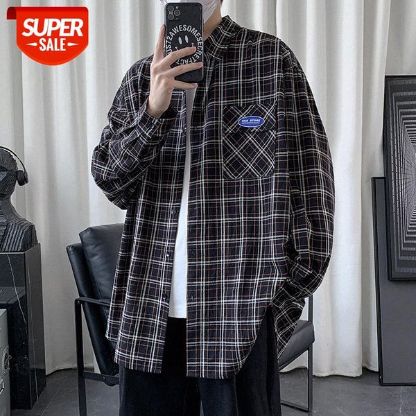 spring korean casual plaid shirt men's and women's neutral forest retro #r05w, White;black
spring korean casual plaid shirt men's and women's neutral forest retro #r05w, White;black