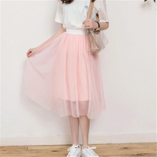 skirts summer solid color mesh double layer princess sweet tulle skirt vacation elastic high waist pleated midi jupe taille haute, Black
skirts summer solid color mesh double layer princess sweet tulle skirt vacation elastic high waist pleated midi jupe taille haute, Black