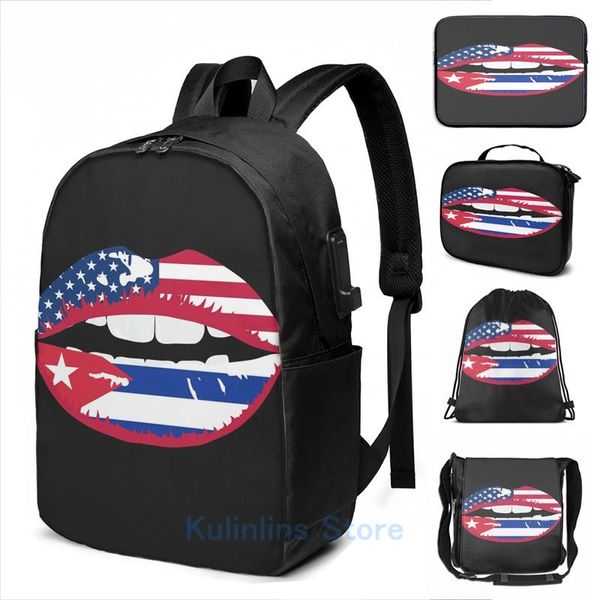 backpack funny graphic print cuba usa flag lips cuban american usb charge men school bags women bag travel laptop
backpack funny graphic print cuba usa flag lips cuban american usb charge men school bags women bag travel laptop