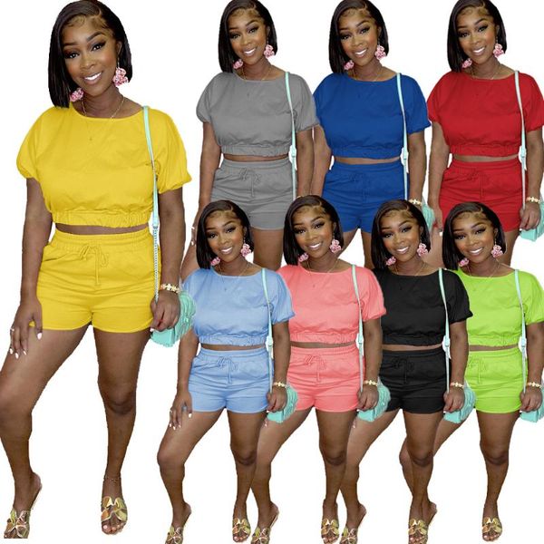 women's tracksuits est 2021 women sport outfits short sleeves o-neck cropped + casual lady loose solid shorts sports street wear 2pcs, Gray
women's tracksuits est 2021 women sport outfits short sleeves o-neck cropped + casual lady loose solid shorts sports street wear 2pcs, Gray