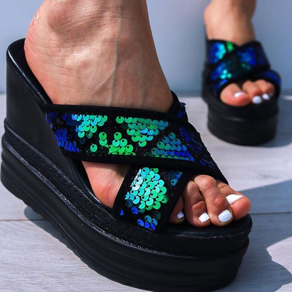 slippers karin high heels comfy sequined ins pvc crystals comfortable summer stylish sandal women platform shoes, Black
slippers karin high heels comfy sequined ins pvc crystals comfortable summer stylish sandal women platform shoes, Black