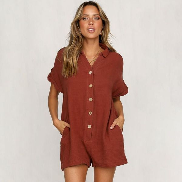 women's jumpsuits & rompers v neck loose casual solid one piece party shopping decorative buttons beach women jumpsuit turn-down collar, Black;white
women's jumpsuits & rompers v neck loose casual solid one piece party shopping decorative buttons beach women jumpsuit turn-down collar, Black;white