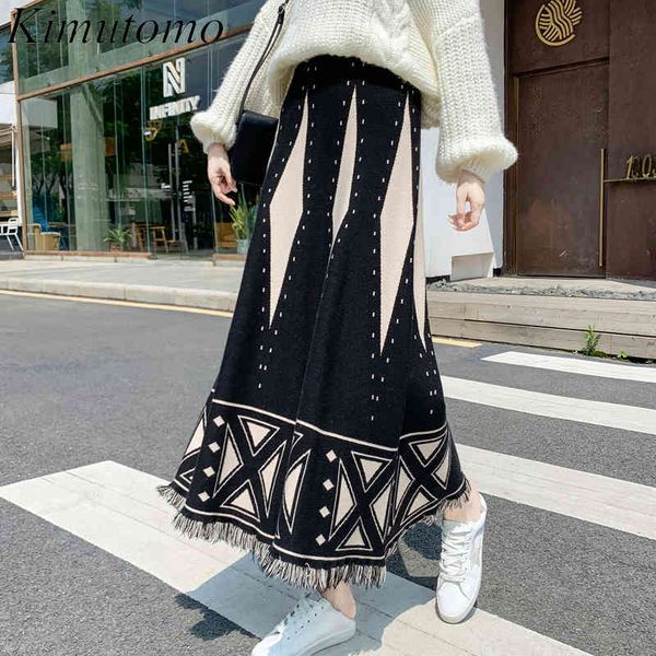 kimutomo vintage geometric women skirt french style spring autumn chic ladies high waist tassel a-line mujer faldas 210521, Black
kimutomo vintage geometric women skirt french style spring autumn chic ladies high waist tassel a-line mujer faldas 210521, Black