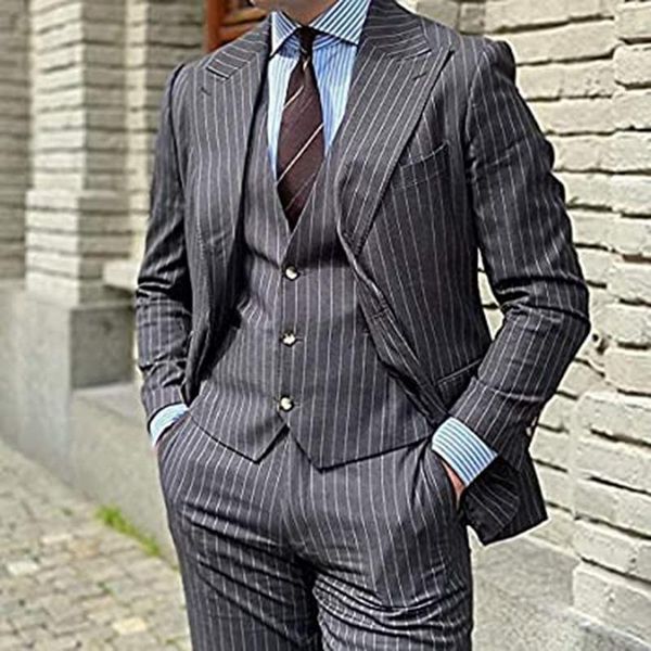 men's suits & blazers black formal wedding pinstripe man groom wear custom made 3 pieces business smoking jacket vest pants tuxedo, White;black
men's suits & blazers black formal wedding pinstripe man groom wear custom made 3 pieces business smoking jacket vest pants tuxedo, White;black