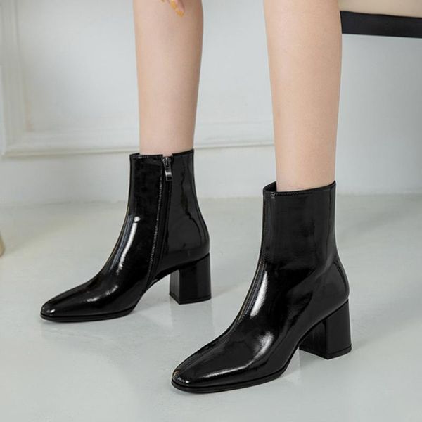 boots autumn shoes for women high heels square heel vintage ladies toe solid color fashion female footwear mujer, Black
boots autumn shoes for women high heels square heel vintage ladies toe solid color fashion female footwear mujer, Black