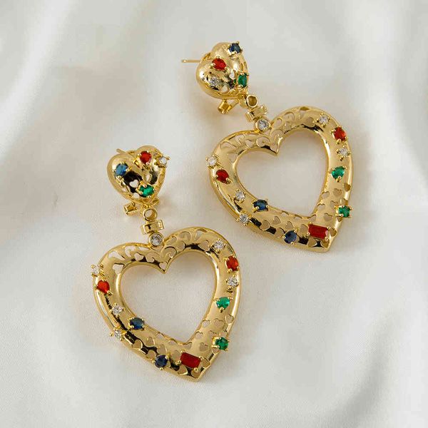 inlaid colorful crystal heart shaped exquisite style earrings women 2021 popular design wedding gift, Golden
inlaid colorful crystal heart shaped exquisite style earrings women 2021 popular design wedding gift, Golden
