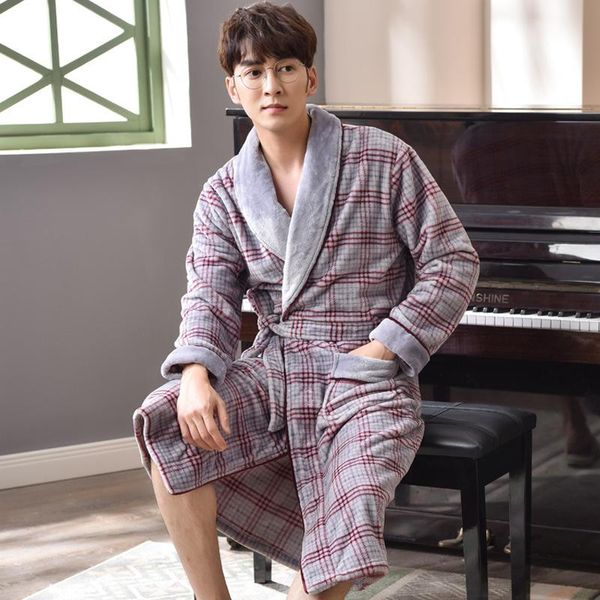 men's sleepwear warm dressing gown plus size long flannel bathrobe luxury winter home robe for man gentleman coat, Black;brown
men's sleepwear warm dressing gown plus size long flannel bathrobe luxury winter home robe for man gentleman coat, Black;brown