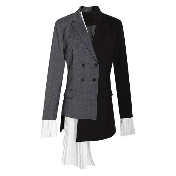women's jackets 2021 real bomber casaco feminino coat europe and america asymmetric personality stitching are thin medium-length, Black;brown
women's jackets 2021 real bomber casaco feminino coat europe and america asymmetric personality stitching are thin medium-length, Black;brown