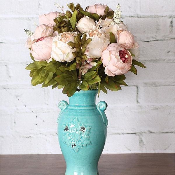 40# artificial peony flower bouquet vintage european rose wreath fake silk wedding home decor decorative flowers & wreaths
40# artificial peony flower bouquet vintage european rose wreath fake silk wedding home decor decorative flowers & wreaths
