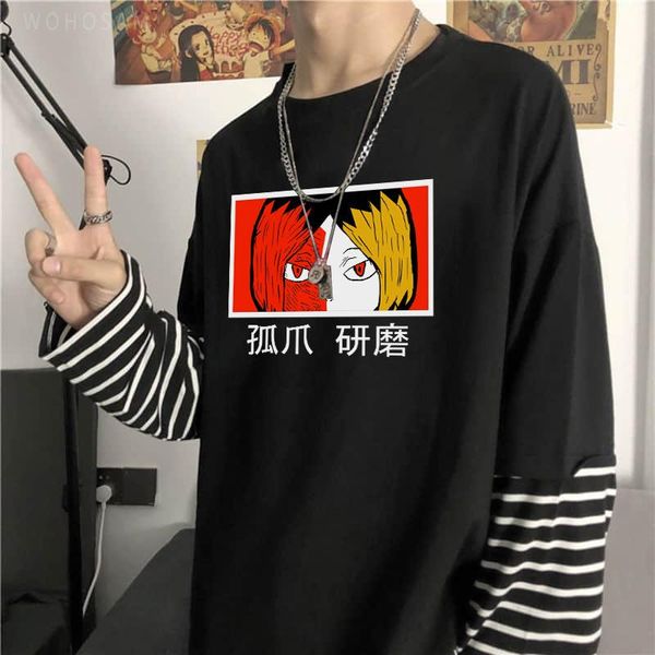 men's t-shirts fashion anime haikyuu kozume kenma men tshirts funny cartoon stretwear long sleeve fake two piece stripes t shirt top, White;black
men's t-shirts fashion anime haikyuu kozume kenma men tshirts funny cartoon stretwear long sleeve fake two piece stripes t shirt top, White;black