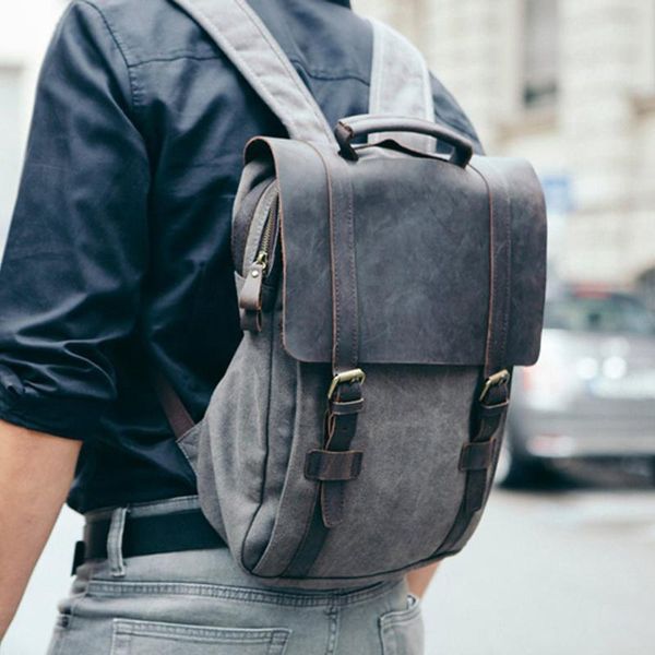 leather lapbackpack 13 inch canvas school rucksack bag for men fashion daypack
leather lapbackpack 13 inch canvas school rucksack bag for men fashion daypack
