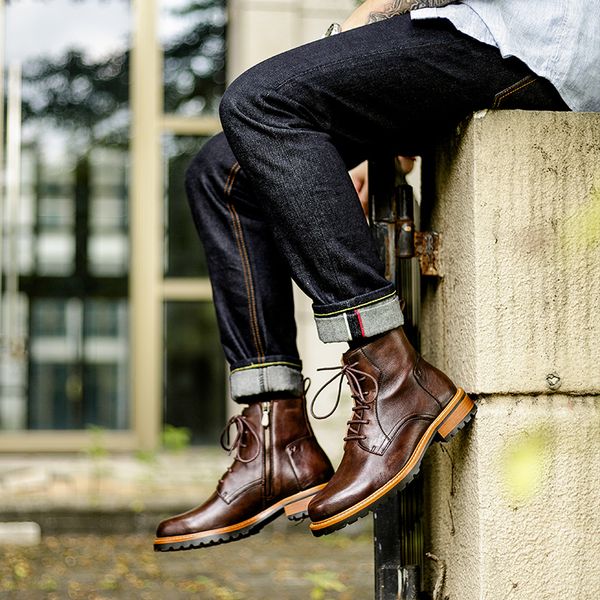 Soft Winter Boots Men High Quality Brand Lace-Up Men Ankle Boots Genuine Leather Fashion Green Black Martins Boots, Brown
Soft Winter Boots Men High Quality Brand Lace-Up Men Ankle Boots Genuine Leather Fashion Green Black Martins Boots, Brown