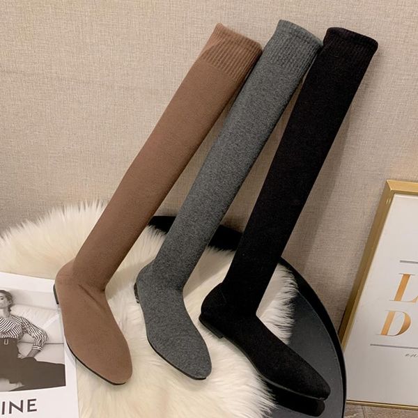 boots brand casual cotton fabric thigh flat heel women winter sock slip on over the knee skinny female shoes, Black
boots brand casual cotton fabric thigh flat heel women winter sock slip on over the knee skinny female shoes, Black