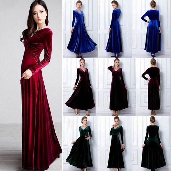 casual dresses v long dress evening womens elegant neck sleeve velvet party maxi plus size, Black;gray
casual dresses v long dress evening womens elegant neck sleeve velvet party maxi plus size, Black;gray