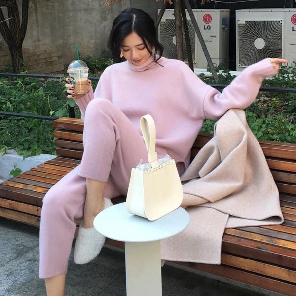 women's two piece pants spring winter knitted tracksuit turtleneck sweatshirts fashion women suit clothing 2 set pant female, White
women's two piece pants spring winter knitted tracksuit turtleneck sweatshirts fashion women suit clothing 2 set pant female, White