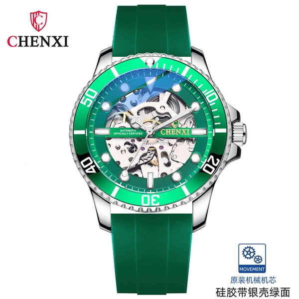 wrist watch chenxi silicone tape hollow automatic mechanical men's waterproof night light diving circle 76, Slivery;brown
wrist watch chenxi silicone tape hollow automatic mechanical men's waterproof night light diving circle 76, Slivery;brown