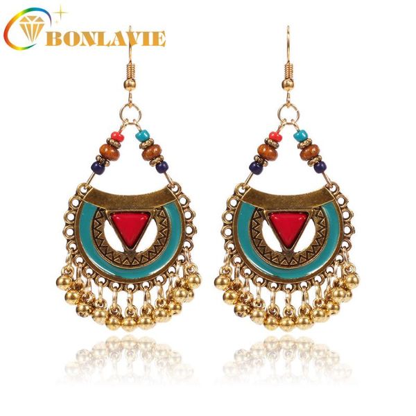 stud bonlavie bohemian style earrings female geometry shield round small bell tassels, Golden;silver
stud bonlavie bohemian style earrings female geometry shield round small bell tassels, Golden;silver