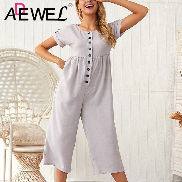 women's jumpsuits & rompers adewel women v neck short sleeve linen jumpsuit summer button wide leg plaid print loose overalls playsuit, Black;white
women's jumpsuits & rompers adewel women v neck short sleeve linen jumpsuit summer button wide leg plaid print loose overalls playsuit, Black;white