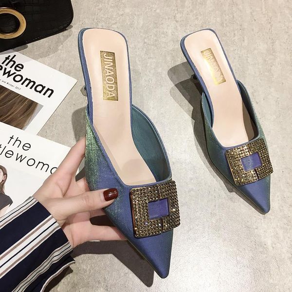 baotou half slippers female han edition web celebrity fashion joker ins 2021 summer drill fine with high heels, Black
baotou half slippers female han edition web celebrity fashion joker ins 2021 summer drill fine with high heels, Black