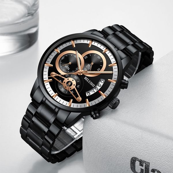 belushi men six-pin multifunctional chronograph watches, stainless steel tape watches, Slivery;brown
belushi men six-pin multifunctional chronograph watches, stainless steel tape watches, Slivery;brown
