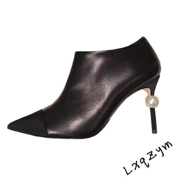 boots strange pearl heel early spring elegant gladiators genuine leather thin pumps women ankle small size 34-40, Black
boots strange pearl heel early spring elegant gladiators genuine leather thin pumps women ankle small size 34-40, Black
