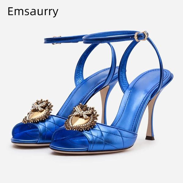 dress shoes sewing genuine leather ankle strap sandals women stiletto heel open toe metal decor crystal party woman, Black
dress shoes sewing genuine leather ankle strap sandals women stiletto heel open toe metal decor crystal party woman, Black