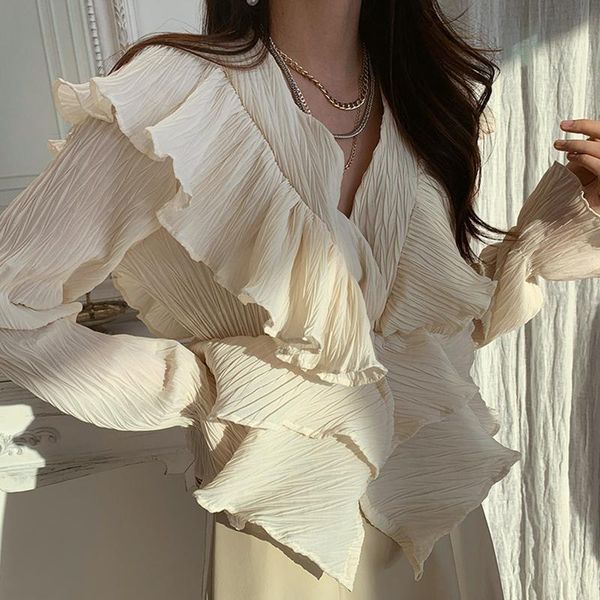 women's blouses & shirts 2021 elegant ruffle white women blouse korean style work wear ladies office shirt femme blusas ulzzang tuniqu
women's blouses & shirts 2021 elegant ruffle white women blouse korean style work wear ladies office shirt femme blusas ulzzang tuniqu